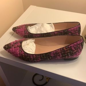 J. Crew tweed flats with rhinestones